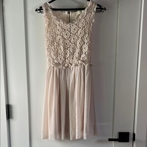 Anthropologie Ivory Lace Bodice Chiffon Dress – XS